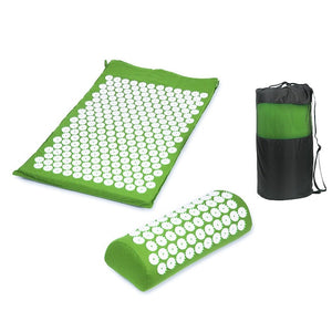 Yoga Mat, Spike Acupressure Mat, Pillow Set, Relieve Stress, Tension, Pain, Acupuncture Cushion Mat w/ Carry Bag